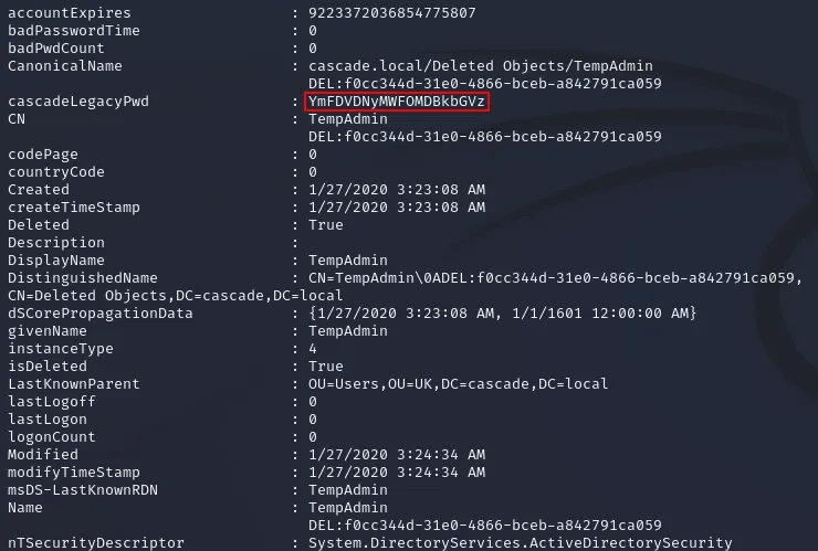 TempAdmin cascadeLegacyPwd