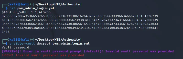 ansible-vault password required