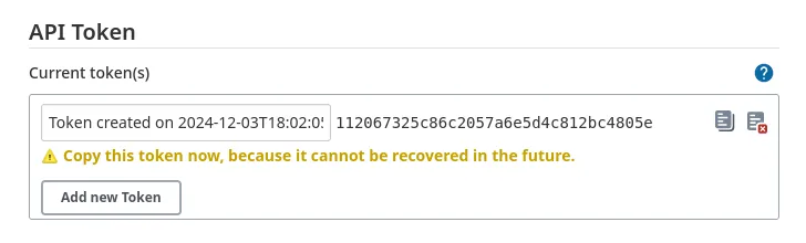 API token