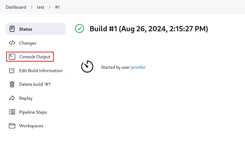 Build Console Output