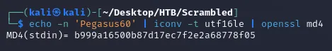 convert to NTLM hash