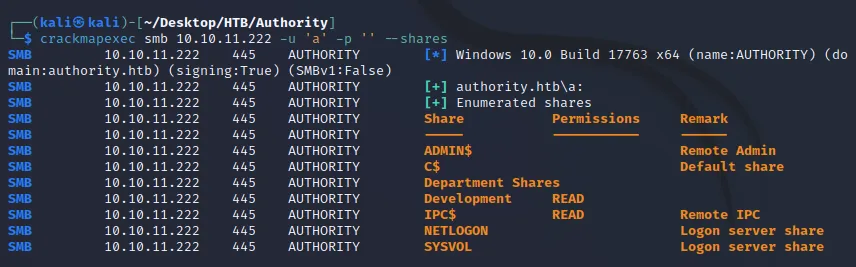 crackmapexec anonymous logon