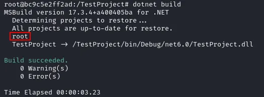 dotnet build with pre-build event