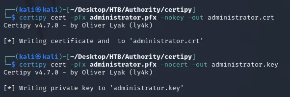 extract key and cert