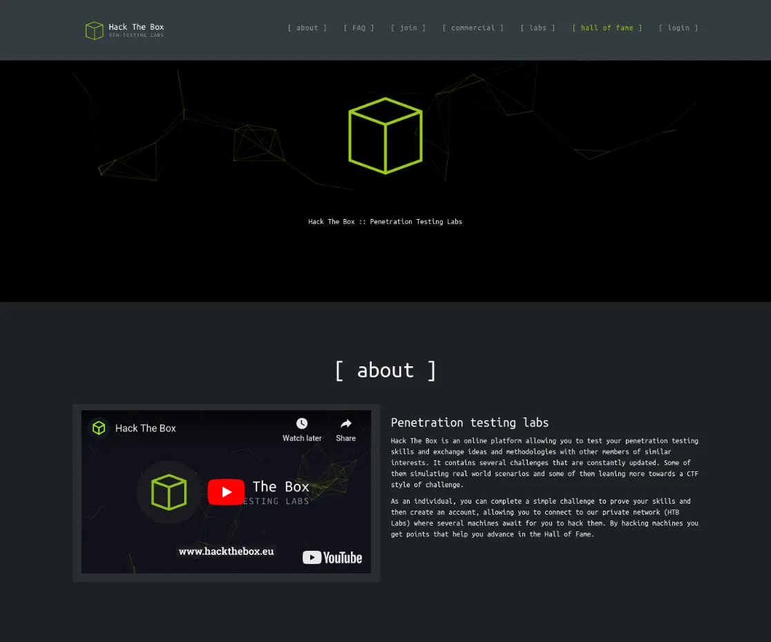 home page