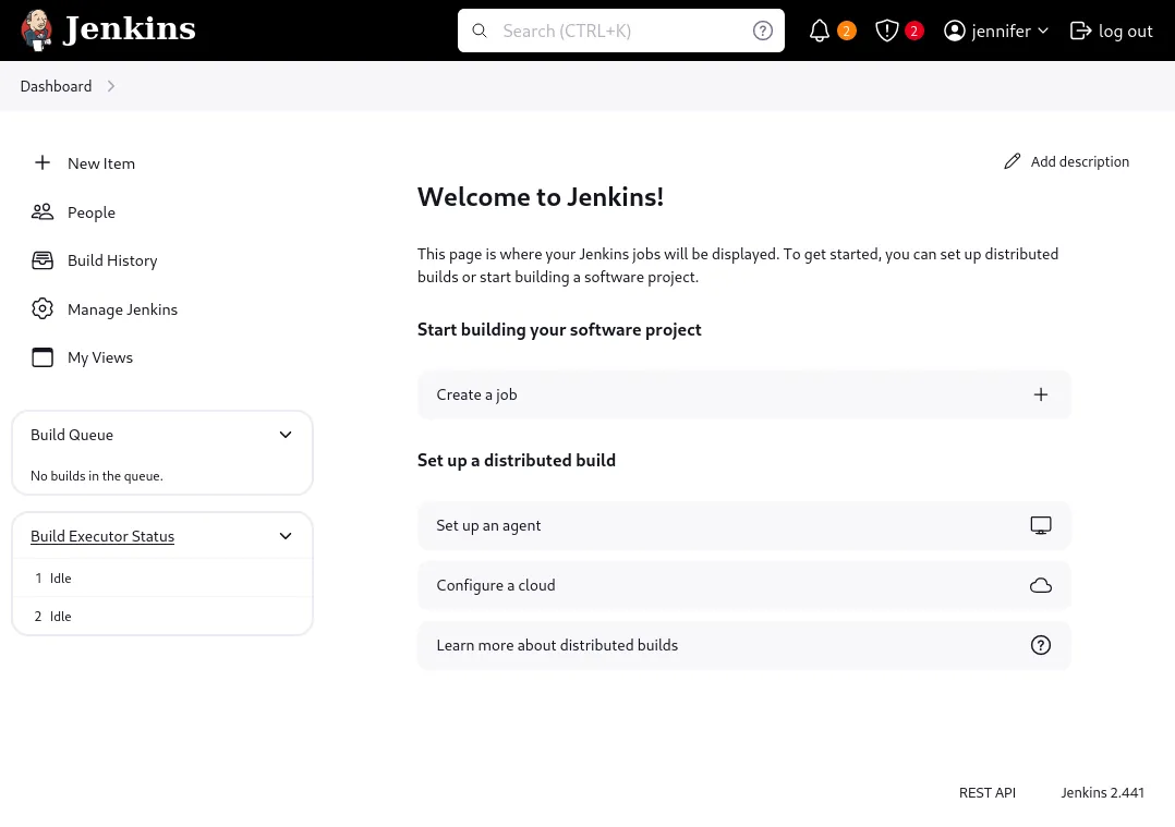 log in to Jenkins