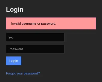 nagios XI svc invalid login attempt
