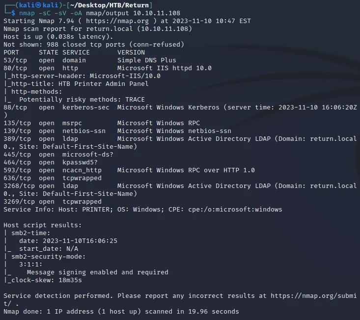 nmap scan