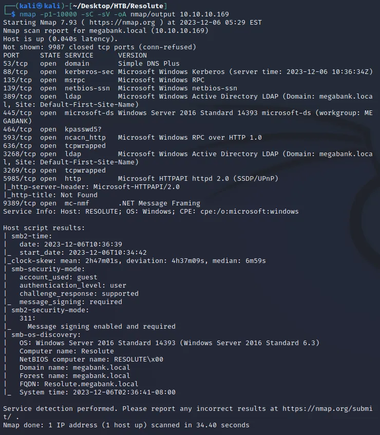 nmap scan