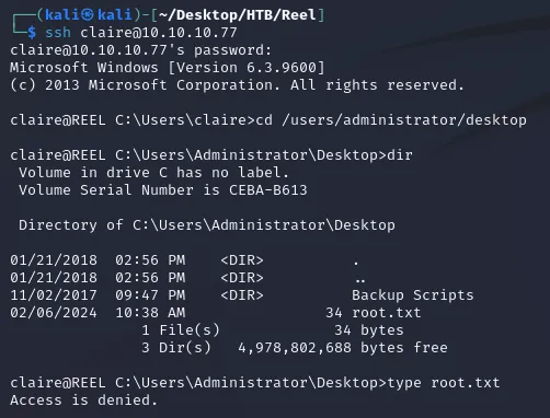 root.txt access denied