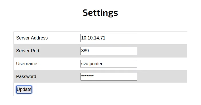 settings set tun0 address