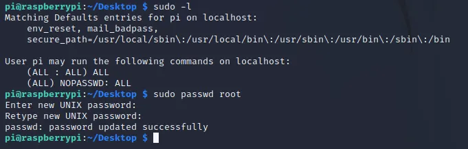 sudo -l