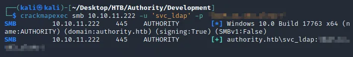 svc_ldap verify creds