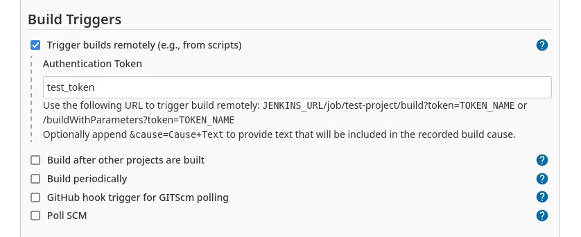 trigger builds remotely