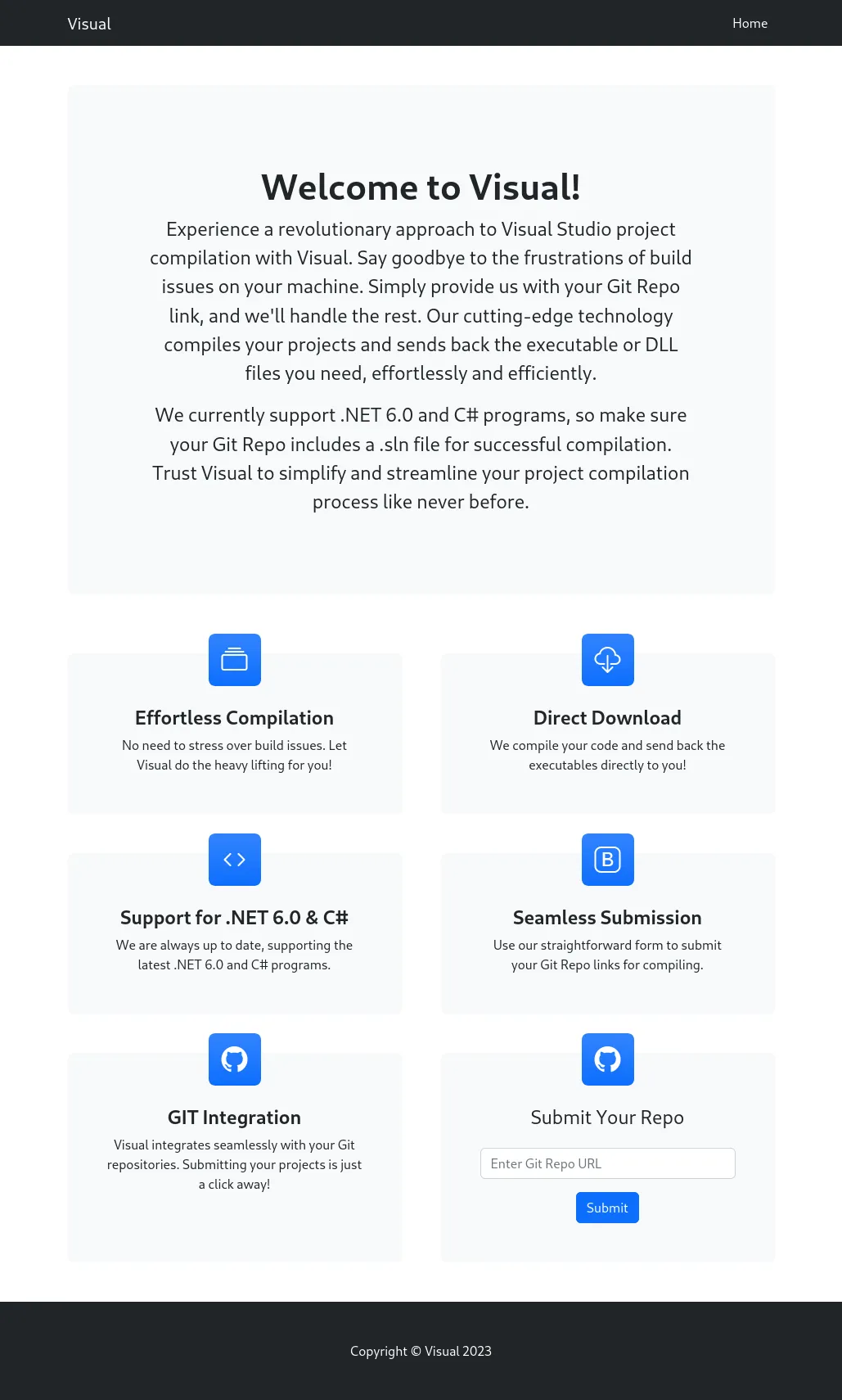 visual webpage