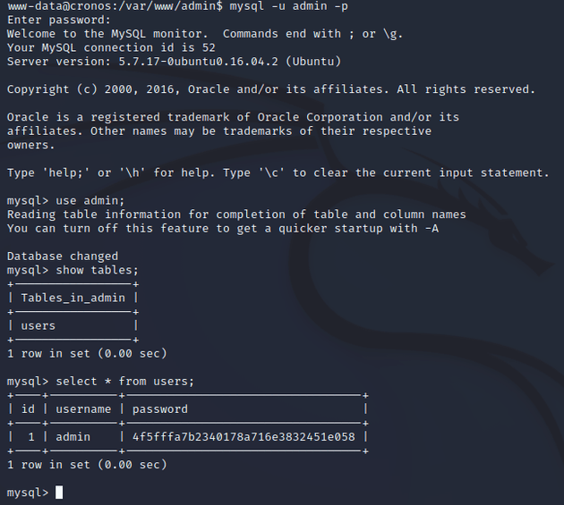 mysql view database