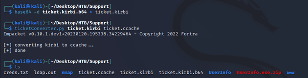 convert kirbi ticket to ccache