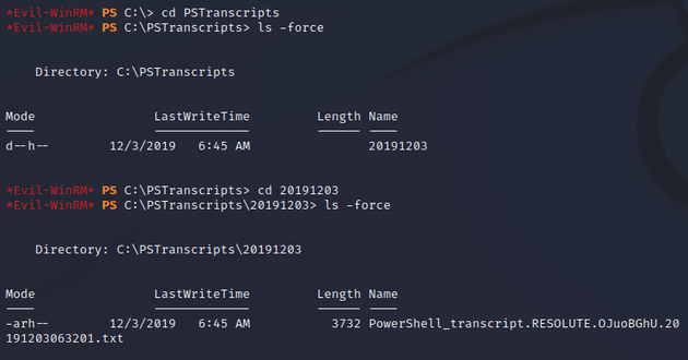 PowerShell transcript log file