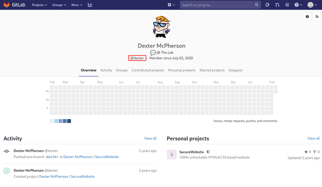 dexter gitlab profile