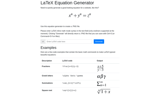 latex equation generator