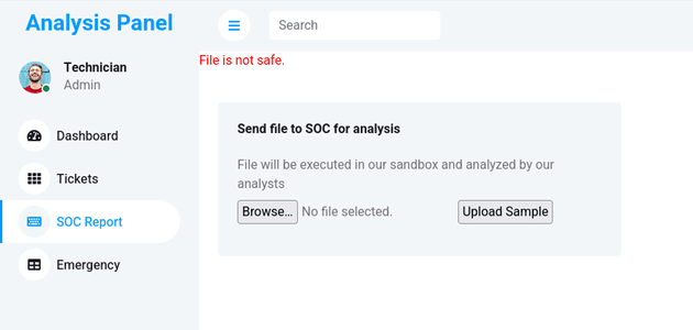 analysis panel upload sample