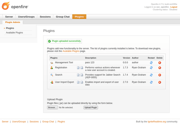 openfire upload plugin