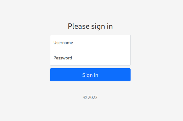 login page