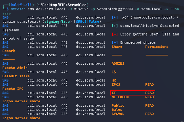 netexec list shares miscsvc