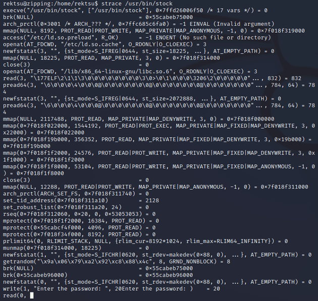 strace /usr/bin/stock