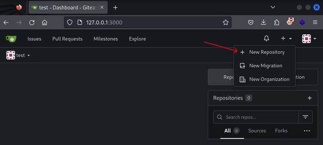 gitea new repo