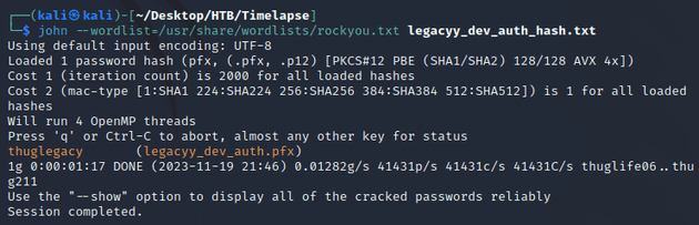 legacyy_dev_auth.pfx password cracked