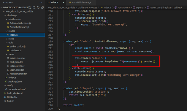 index.js admin route jsrender