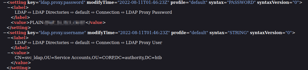 svc_ldap plaintext password