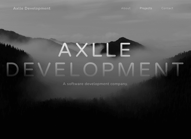 Axlle Development webpage